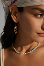 Golden Leaf Whisper Pearl Earrings