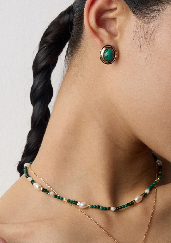 Oryn Malachite Studs