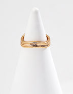 Mira Aura gold plated adjustable ring for women with a sleek layered design and small embedded stones